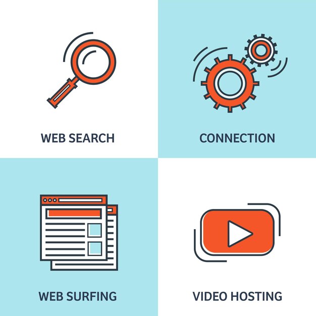 vector illustration flat background coding programming seo search engine optimization app development creation software program code and web design
