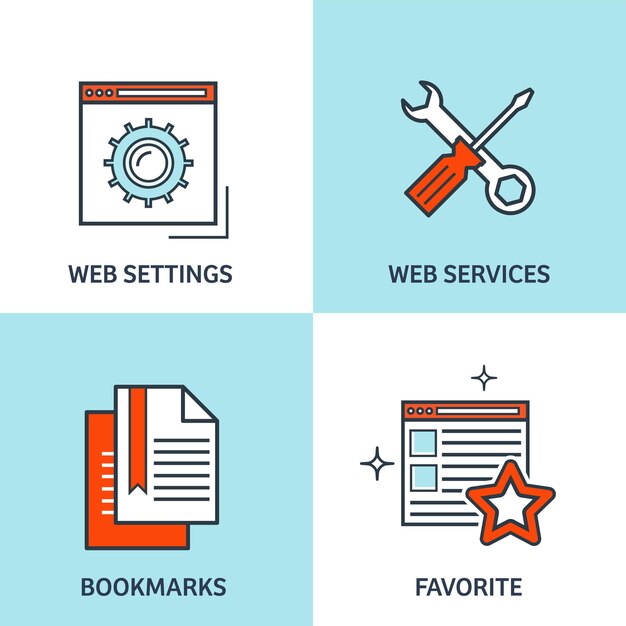 vector illustration flat background coding programming seo search engine optimization app development creation software program code and web design
