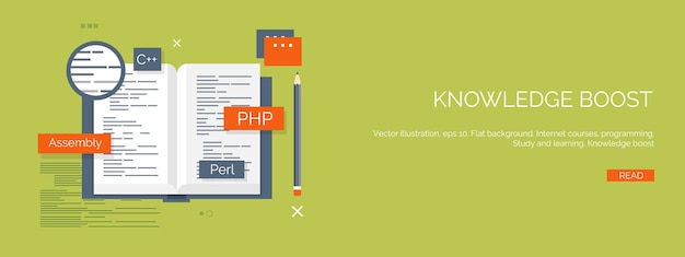 vector illustration flat computing background programming coding web development search engine