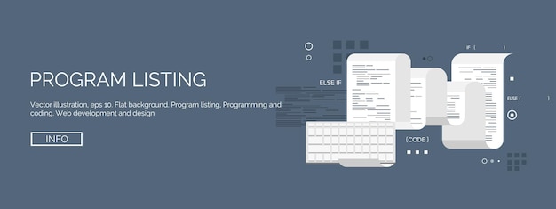 vector illustration flat computing background programming coding web development search engine