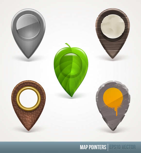 vector map pointers - different material and textures