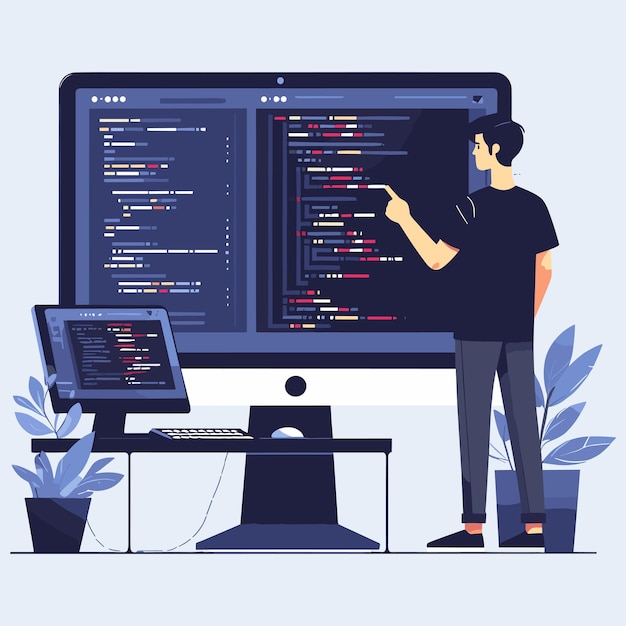 vector programming and software developemnet illustration