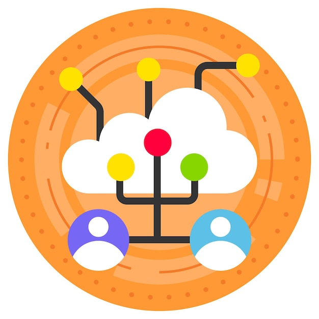 virtualization enabled users concept multicloud vector design cloud processing computing services