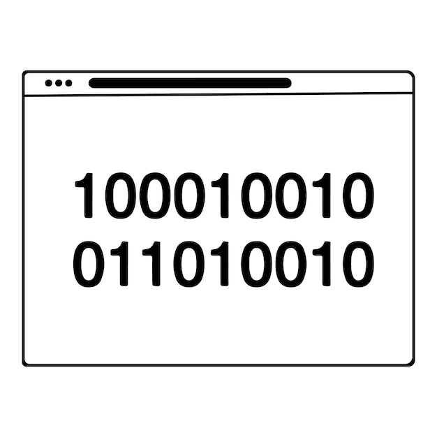 web browser displaying binary code for programming and data concepts