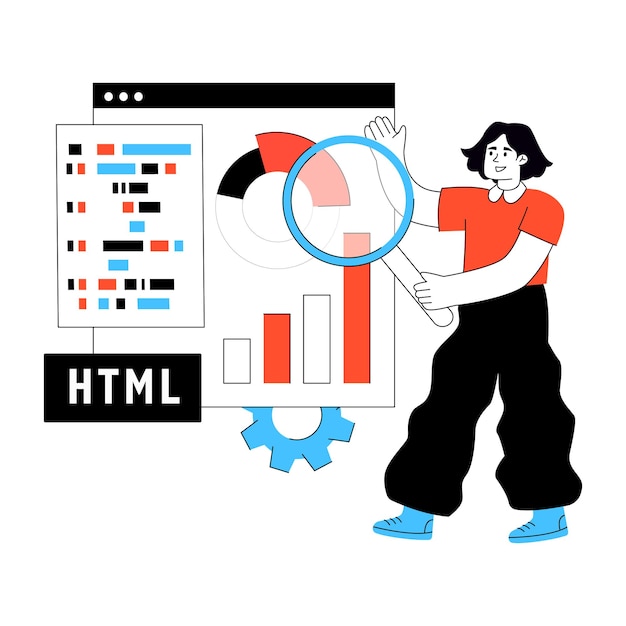 web developer analyzing code and data for website optimization