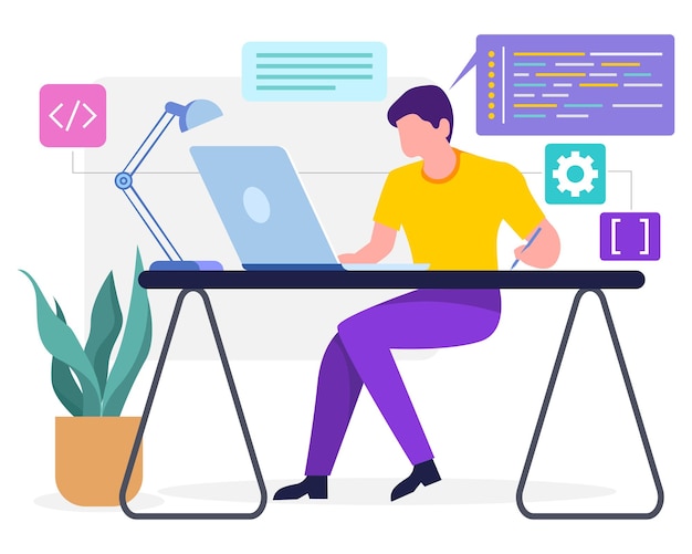 web developer doing codding