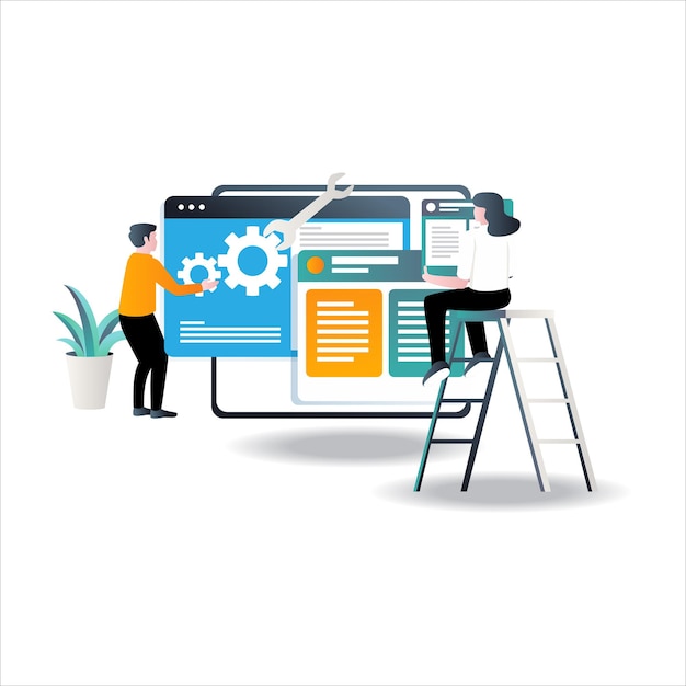 the web developer team developing apps