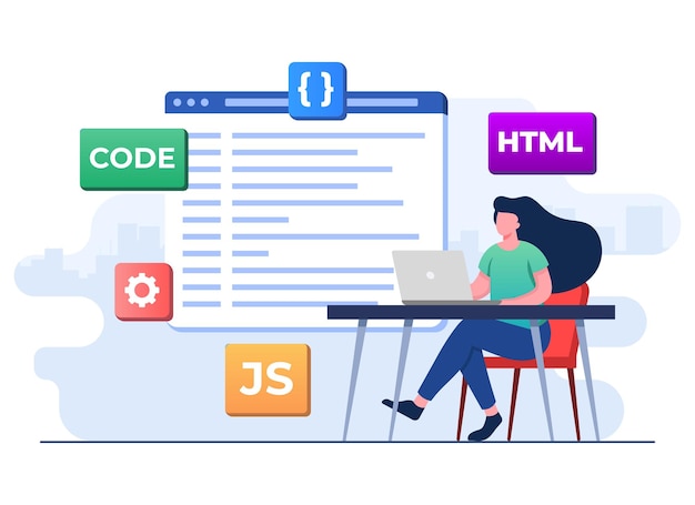 web developer wiring code or program computer programming