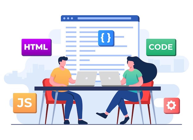 web developer wiring code or program computer programming