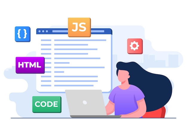 web developer wiring code or program computer programming