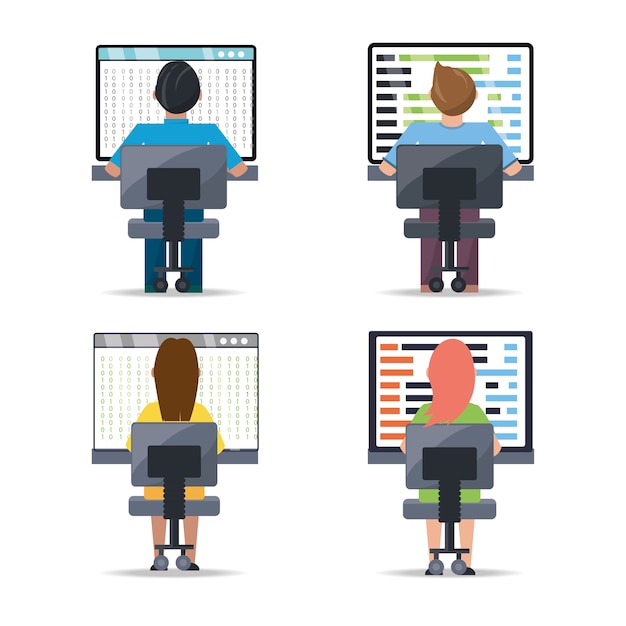 web developer working on computer programming coding