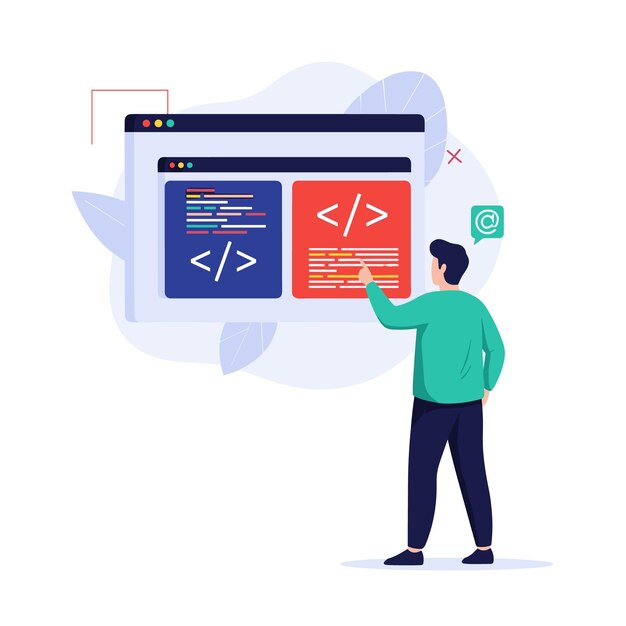 web development and coding interface