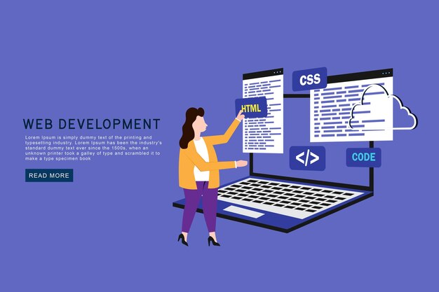 web development programming and code concept