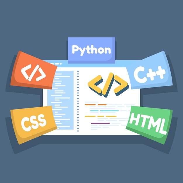 web development set with html css programming coding ui and website development