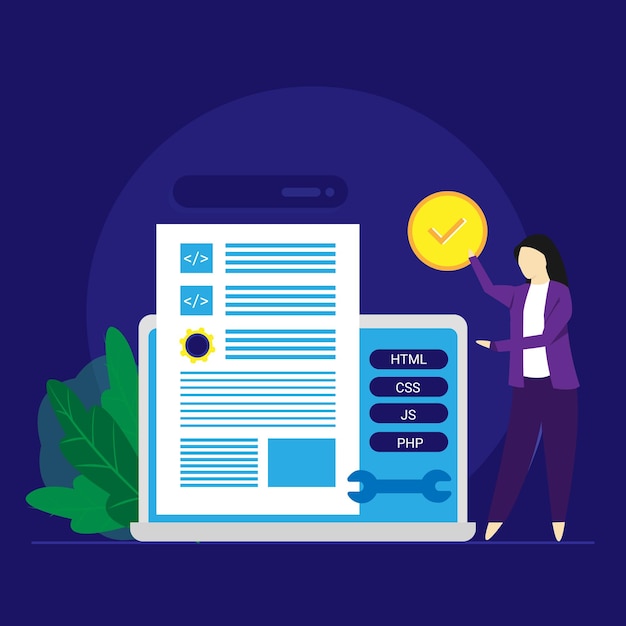 web development and website programming coding vector concept