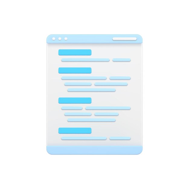 web page with program code 3d icon software coding and development