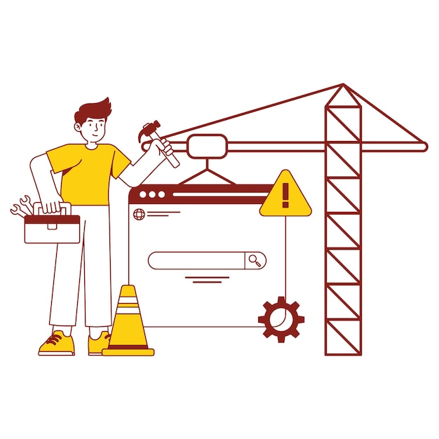 website under construction and maintenance with developer tools