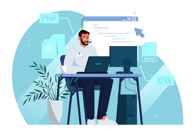 website development . web page programming and coding