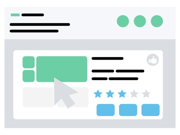 website interface with cursor and interactive elements