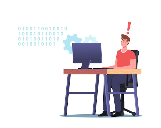 website programming and coding concept. bug finding and fixing, debugging, web development, software testing. developer character fixing bugs and testing program. cartoon people vector illustration