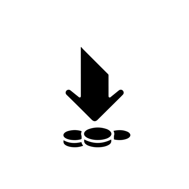 Cost Reduction and Financial Decrease Icon