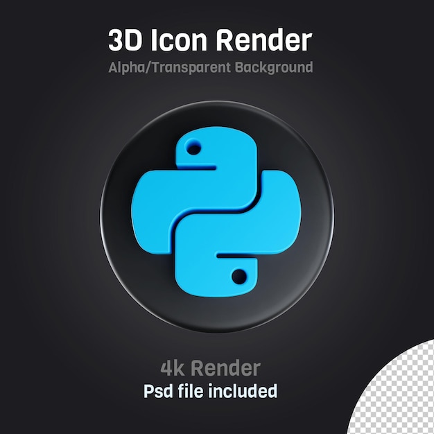 Blaues Python-Symbol 3d
