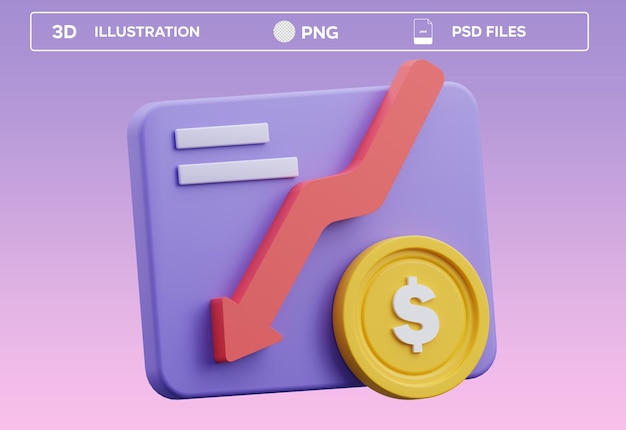 Decrease 3D icon Illustration