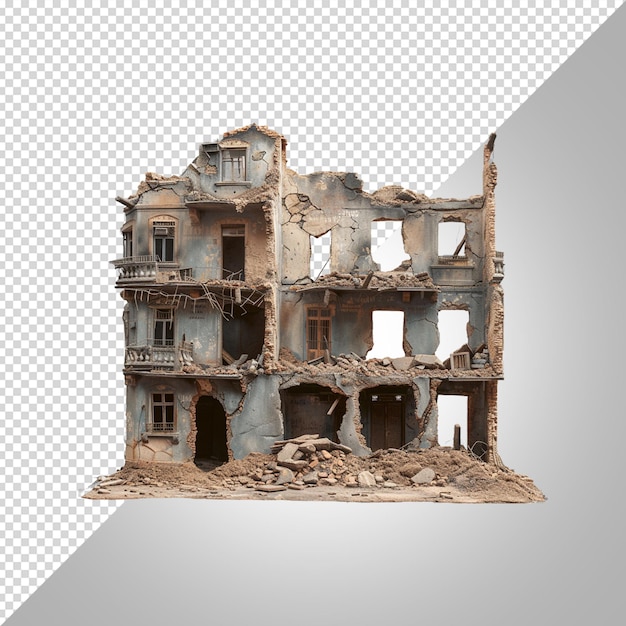 un modelo de edificio con una imagen de un edificio con un edificio en el fondo