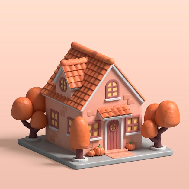 Renderização 3D do ícone do edifício