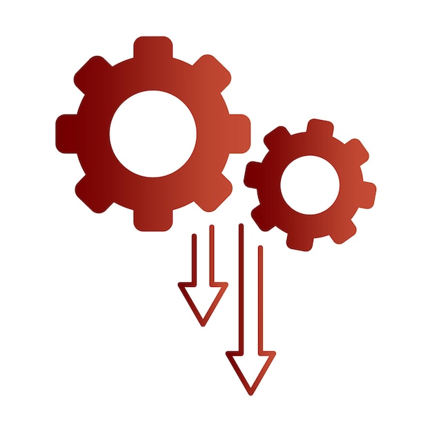Productivity loss icon Performance decrease Vector Failure process symbol