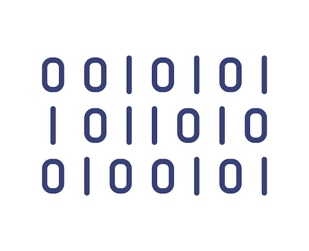 Binary code icon programming data processing software development and digital technology