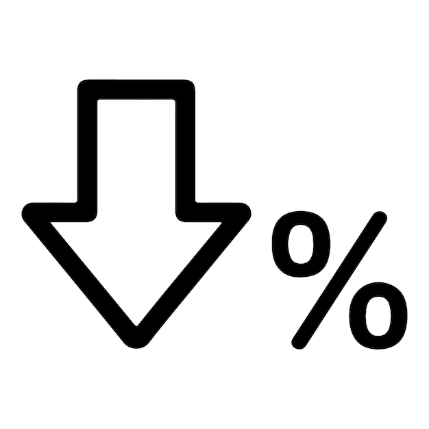 Percentage Decrease Icon for Financial Trends