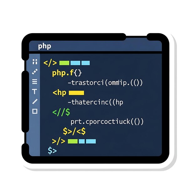 PHP Programming Code Editor Interface Sticker