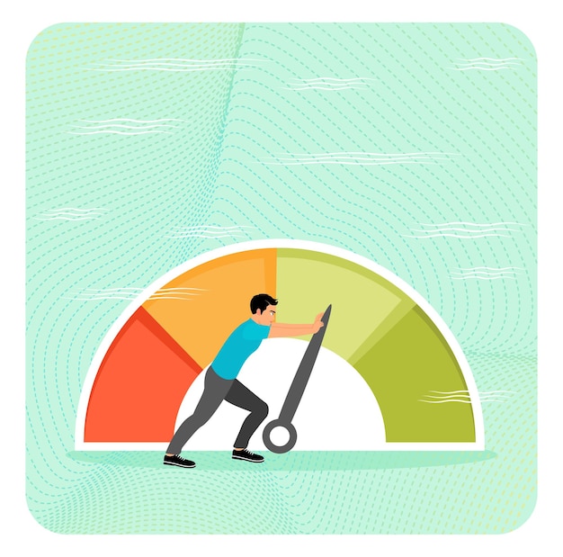 Reduce risk level concept or decrease stress anxiety meter