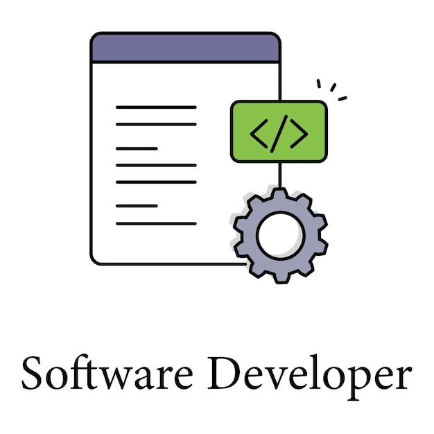 Software Developer Icon Representing Coding Programming And Application Development