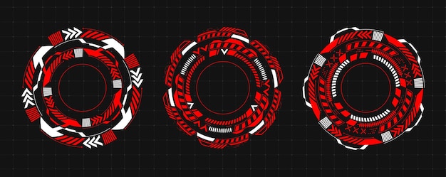 Round hud interface circular tech elements