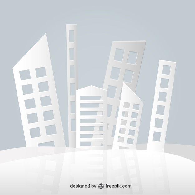 Vector edificios de papel