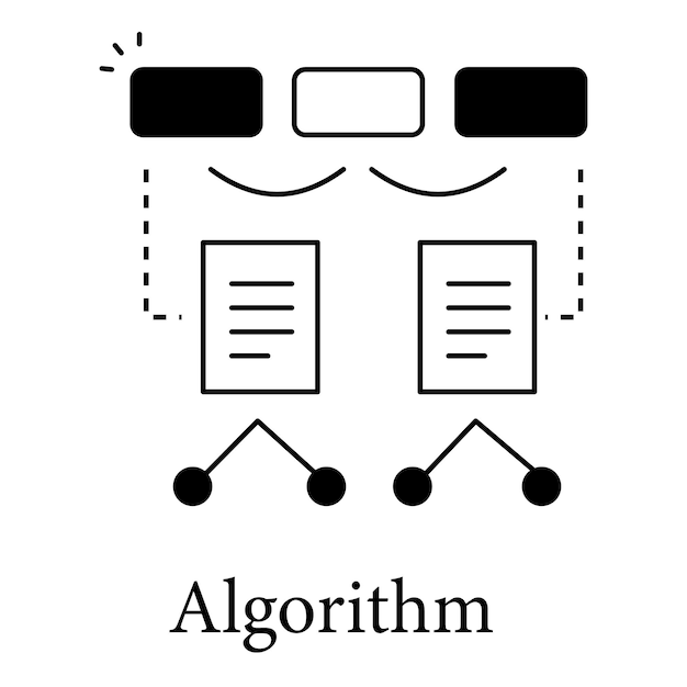 Algorithm Icon For Data Processing Logic And Software Development