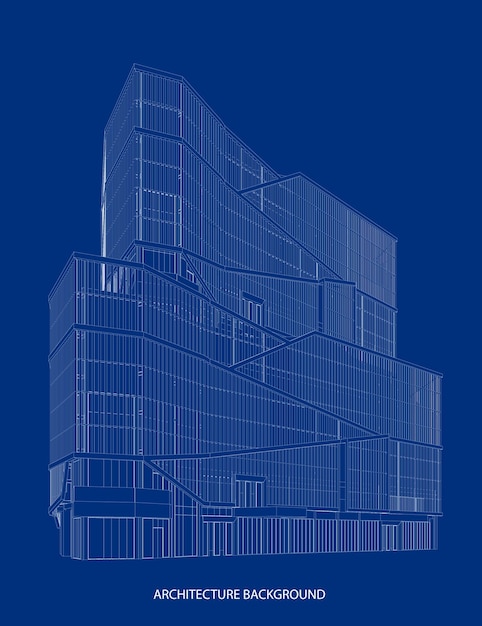 un edificio en azul