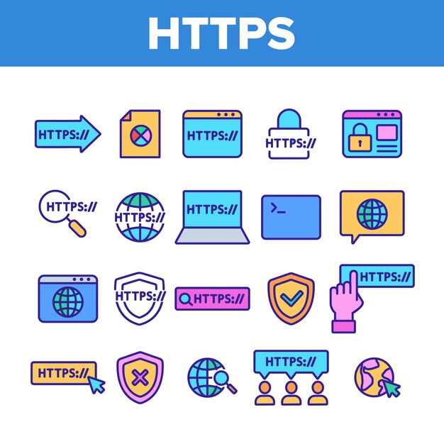 Https Elements Sign Icons Set