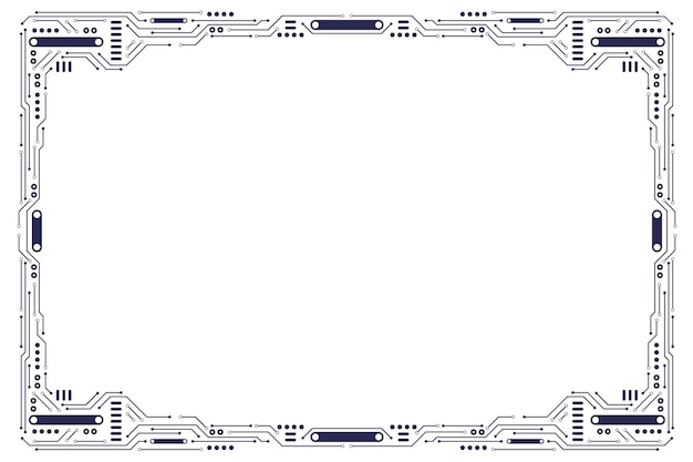Microelectronics Tech Circuitry Rectangular Frame Border vector