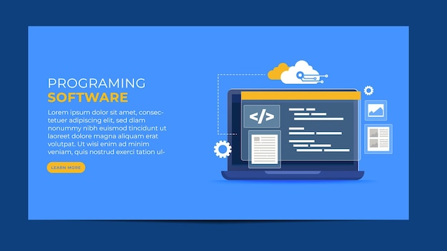 Programming Software Development and Cloud Computing Concept