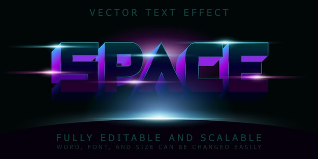 Tema de espacio de efecto de texto vectorial editable