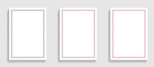 Three Rectangular Frames With Abstract Pattern Borders