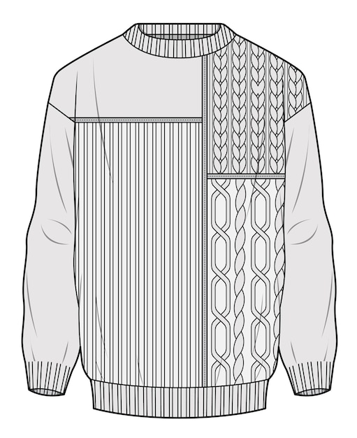 El vector del chaleco de suéter de patchwork
