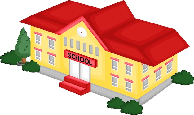 Un vector de un edificio escolar.
