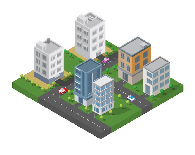 Vector de edificio isometrico