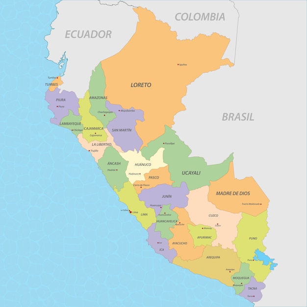 Vector de mapa de Perú