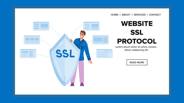 Vector de protocolo ssl para el sitio web Https