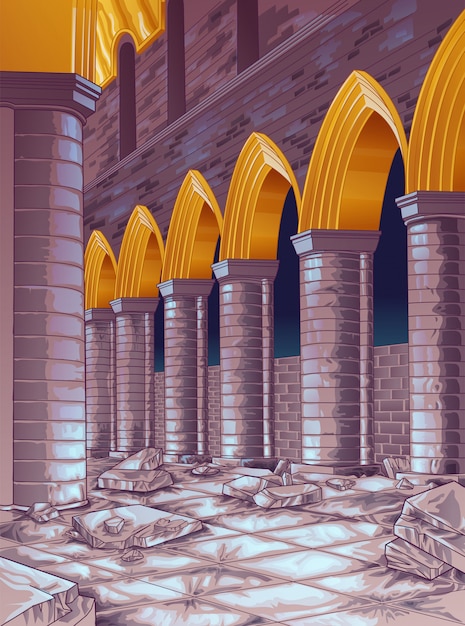 Vector ruina del edificio.